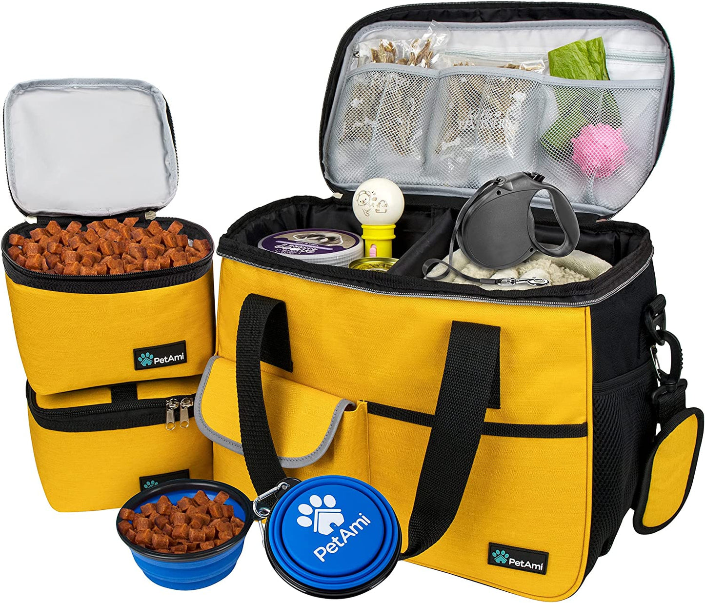 Dog Travel Bag Organizer, Pet Supplies Diaper Tote, Yellow Medium