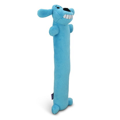 Plush Smiling Dog Toy with Squeaker, Medium Size