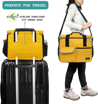 Dog Travel Bag Organizer, Pet Supplies Diaper Tote, Yellow Medium