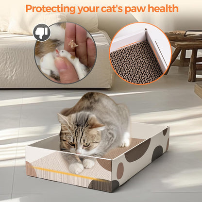 Cat Scratcher Box 17 X 10 In, 3 Reversible Cardboard Pads for Cats