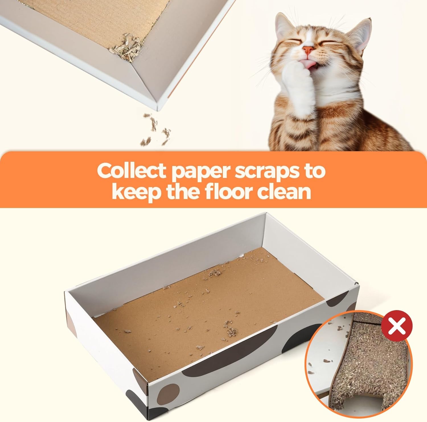 Cat Scratcher Box 17 X 10 In, 3 Reversible Cardboard Pads for Cats