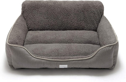 Rectangle Dog Bed Dog Beds for Small Dog Medium Dog Large Dog Washable Sleep Warm Dog Bed with Anti-Slip Bottom (Medium, Grey)