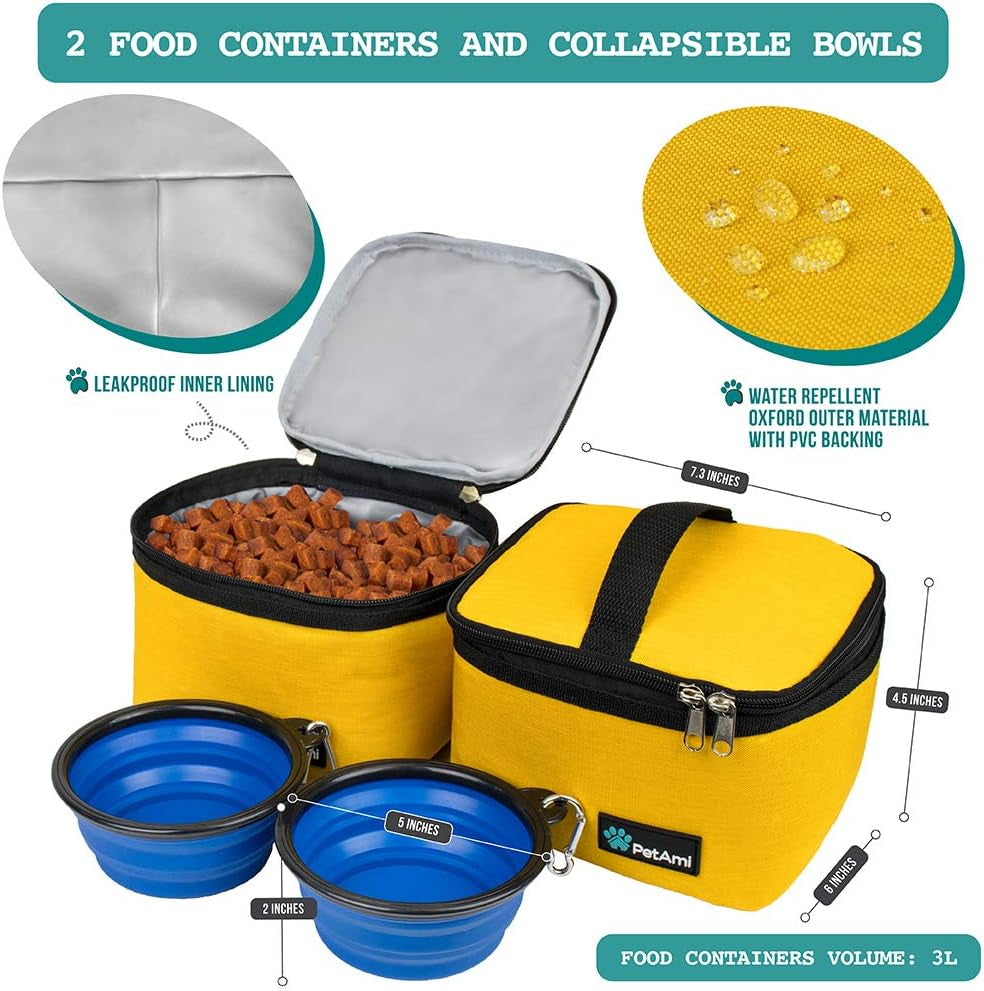 Dog Travel Bag Organizer, Pet Supplies Diaper Tote, Yellow Medium