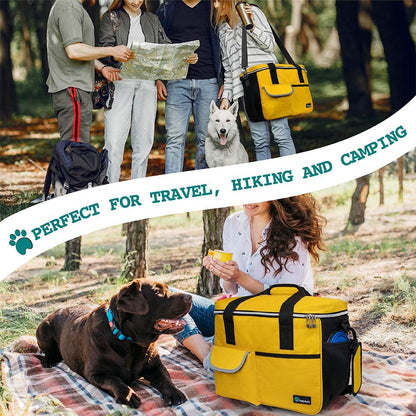 Dog Travel Bag Organizer, Pet Supplies Diaper Tote, Yellow Medium