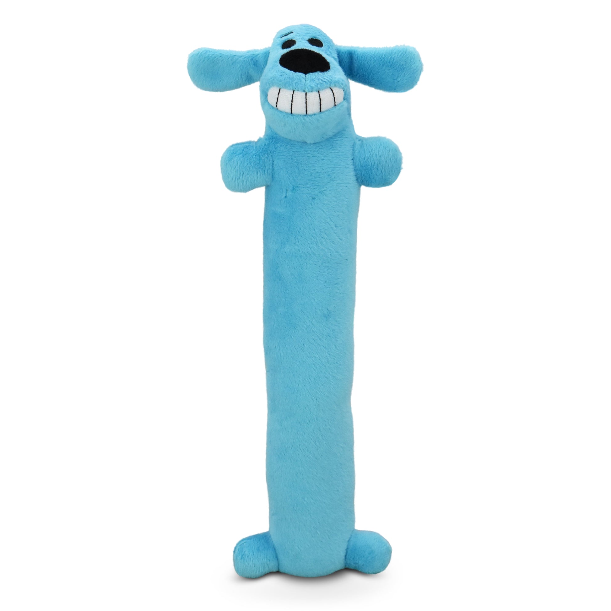 Plush Smiling Dog Toy with Squeaker, Medium Size