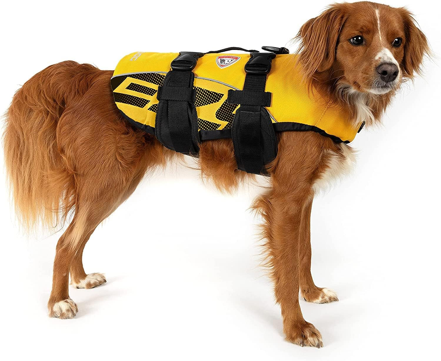 DFD Dog Life Jacket, Dog Life Vest for Swimming - Medium, Yellow