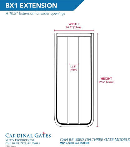 BX1 10.5 in Baby Gate Extension, White